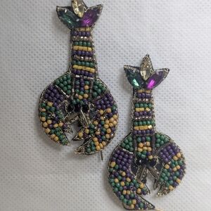 Mardi Gras Beaded Crawfish Earrings